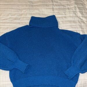 SHEIN Vibrant Blue Cowl Neck Sweater